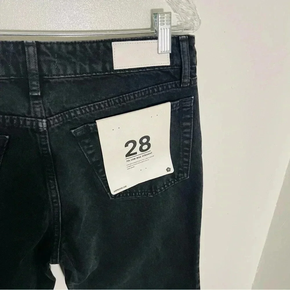 NWT ReDone 70s Low Rise Straight Leg Jeans Black